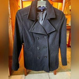 Black Anne Klein Pea Coat (M)